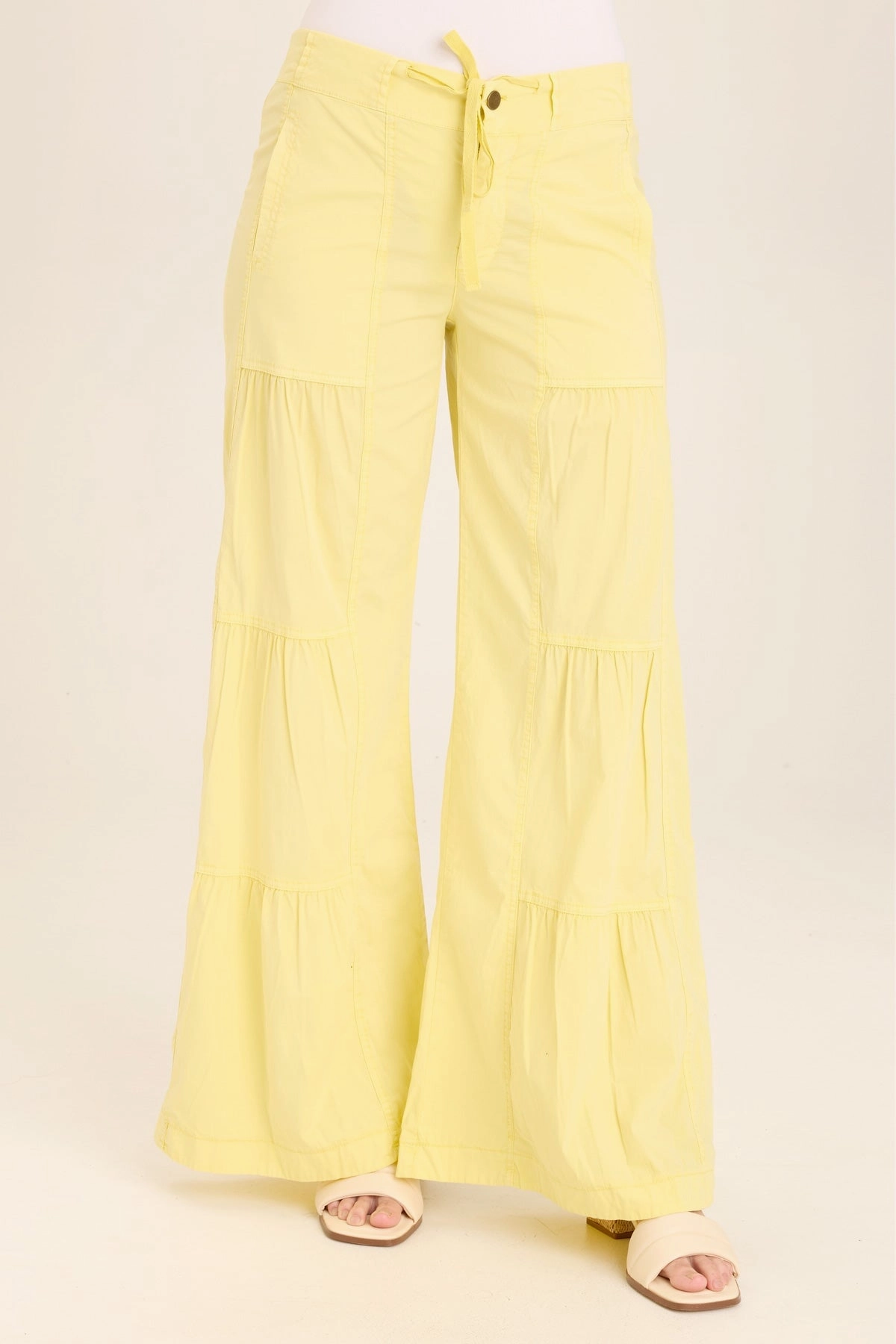Tear Resistant Design Terraced Wide Leg Pant