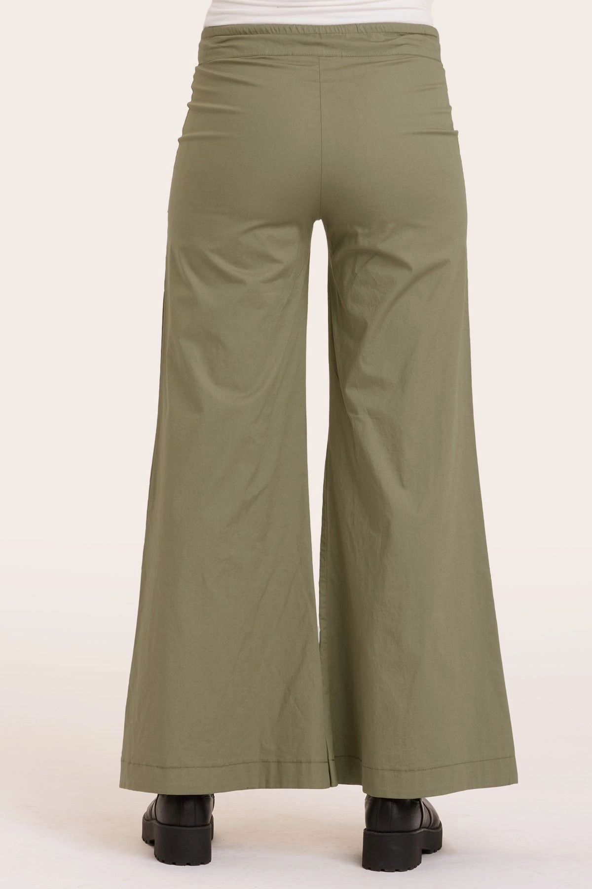 Terraced Wide Leg Pant Organic Cotton Blend Metallic accents