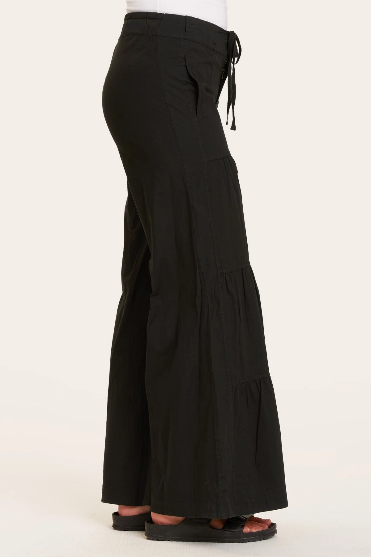 Terraced Wide Leg Pant Odor Control Fabric
