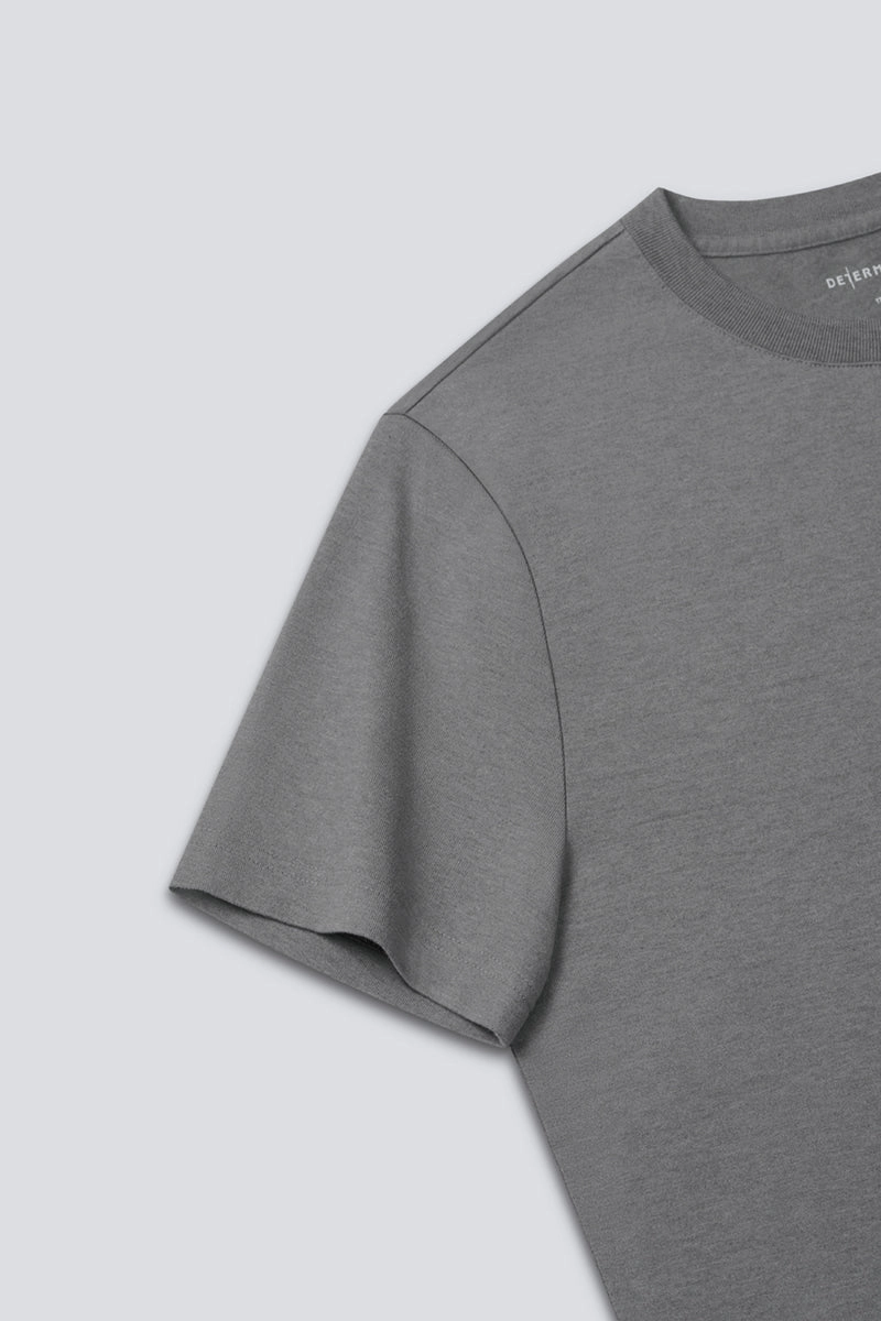 TerraTones Natural Dye Crew Neck T-Shirt | Stone Grey 58301J Drop Shoulder Design
