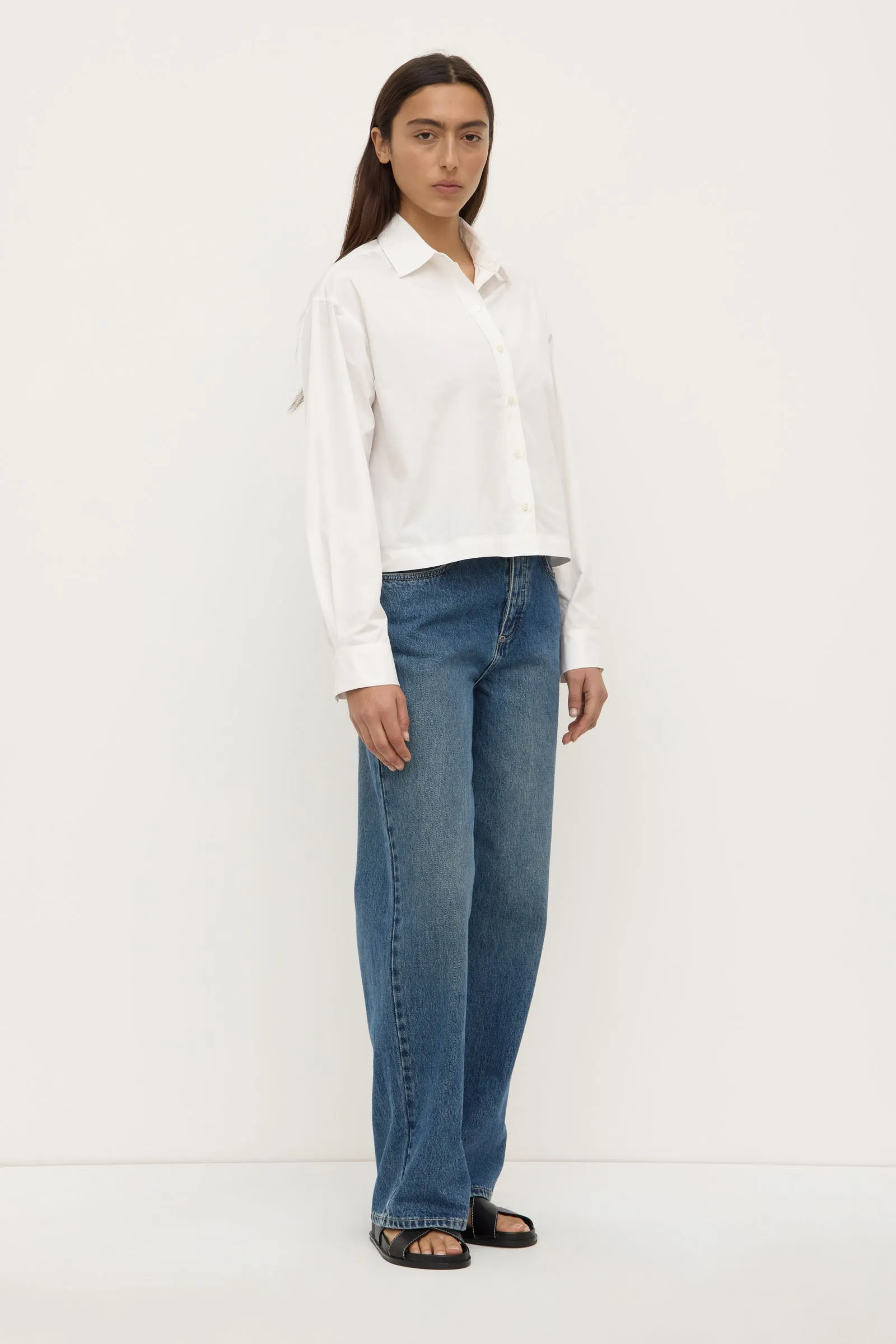 Tessa Poplin Cropped Shirt UV Protective Coating