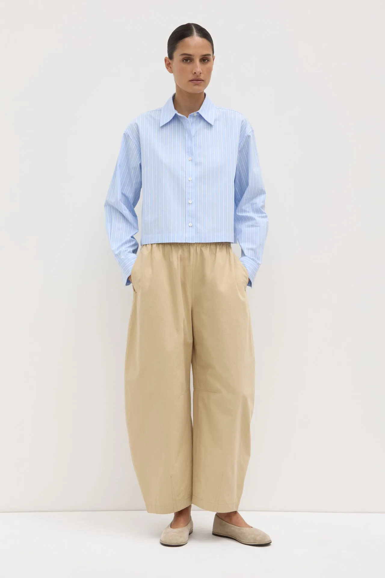 Winter Retreat Youthful Vibe Tessa Poplin Cropped Shirt
