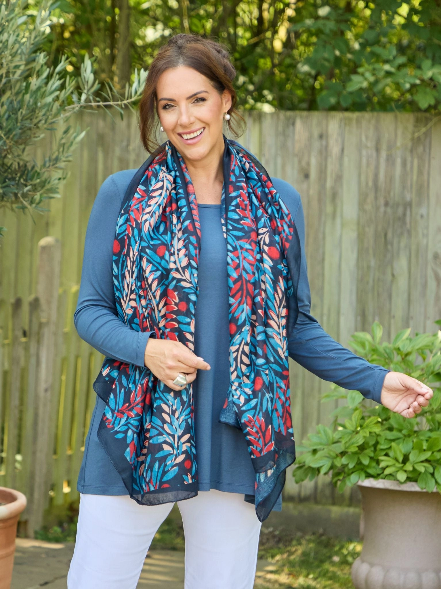 Classic Style Tessa Jersey Top - Denim Blue
