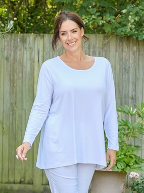 QuickDry Texture Recycled Polyester Tessa Jersey Top - White