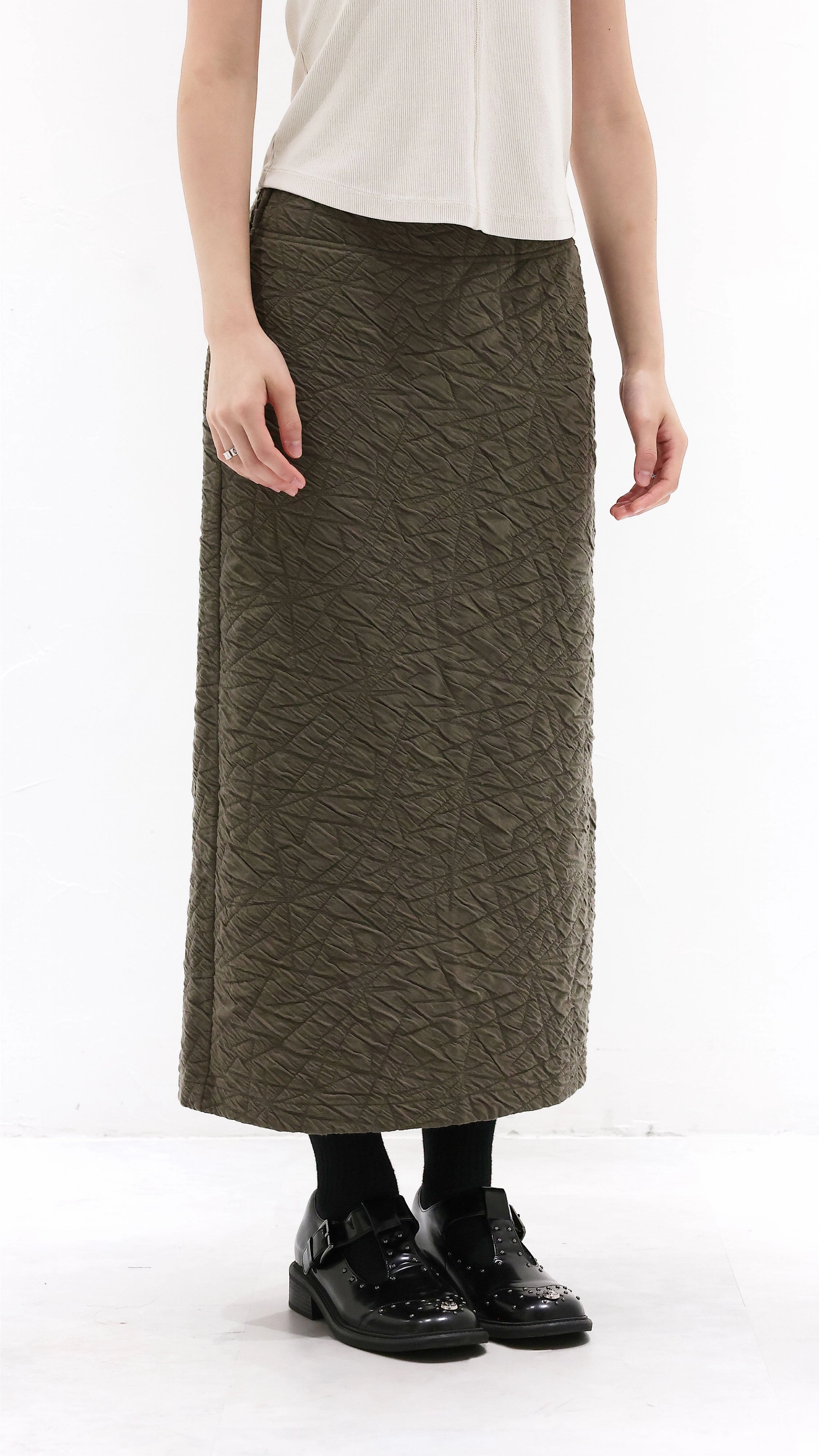 Travel Ease Breathable fabric Textural Pencil Skirt