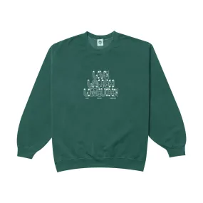 Other Side Store 'Live Laugh Linguine' Sweater - Vintage Washed Green Classic Knit Design Seasonal Layers