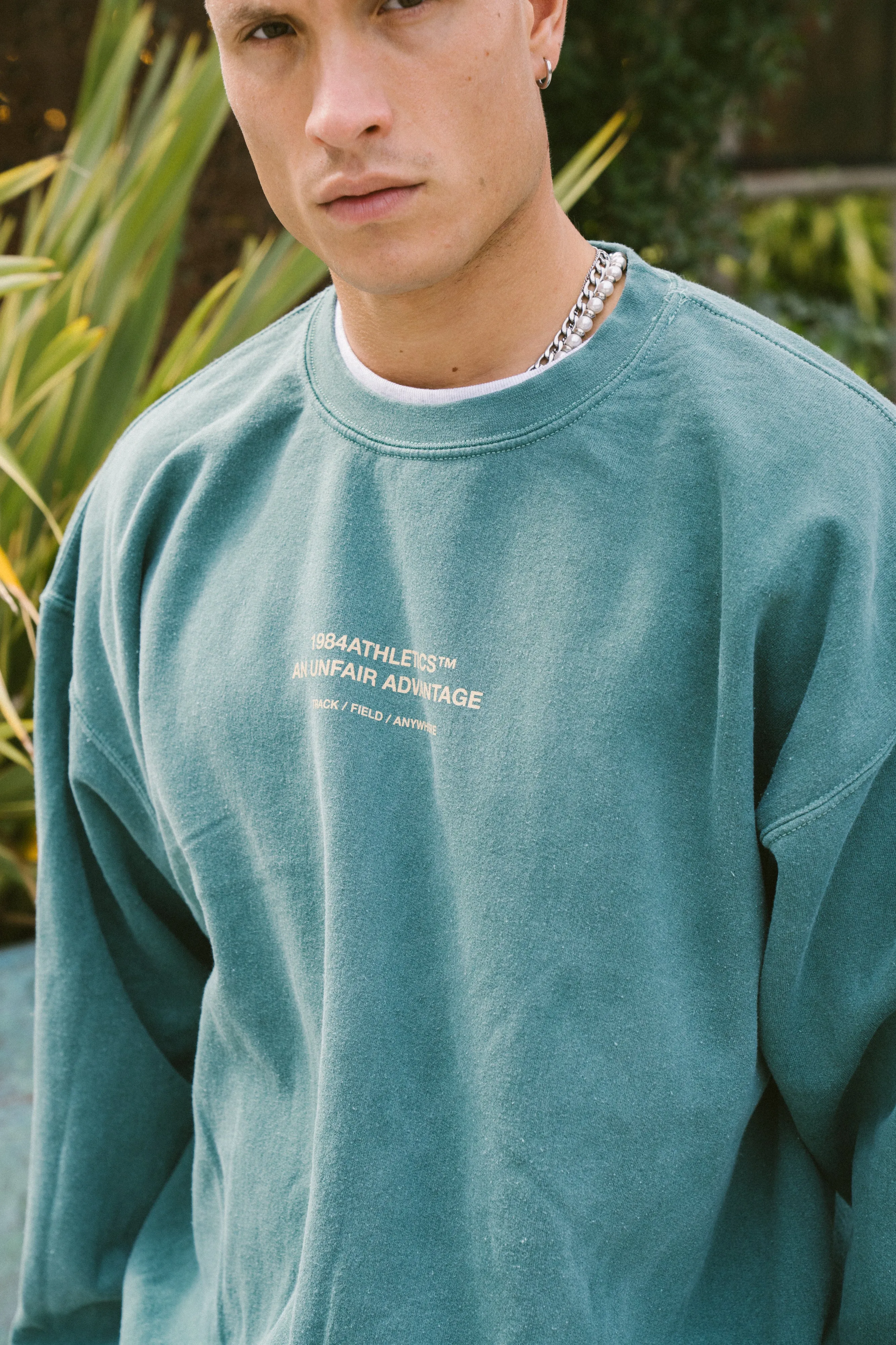 Odor Resistant Material Vice 84 'Athletics' Vintage Washed Sweater - Emerald Green