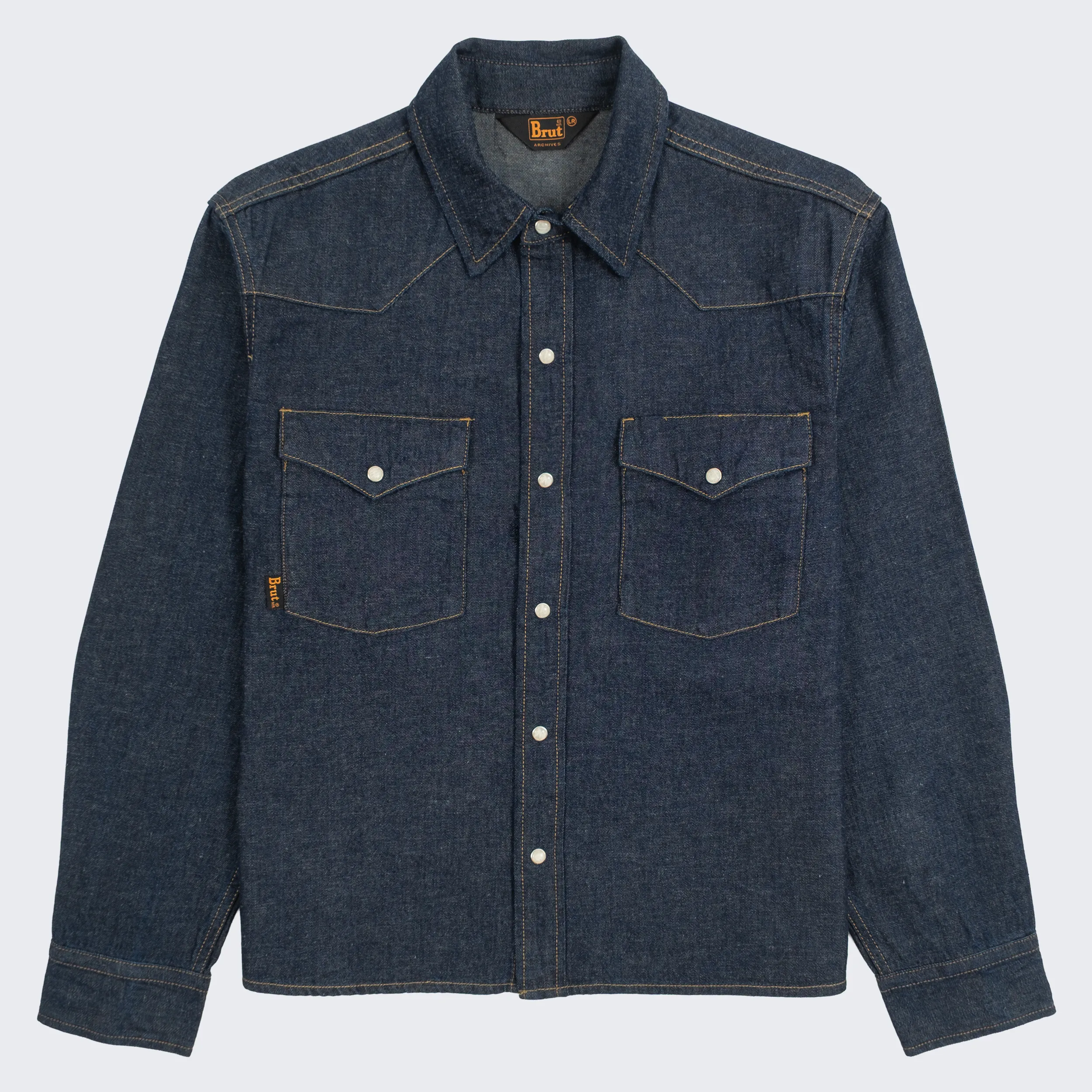 THE CROPPED DENIM SHIRT Striped Design Mountain Retreat