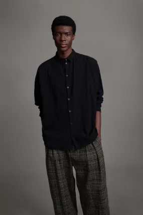 THE DRAUGHTSMAN SHIRT / WRINKLED TWILL FLINT Geometric Print