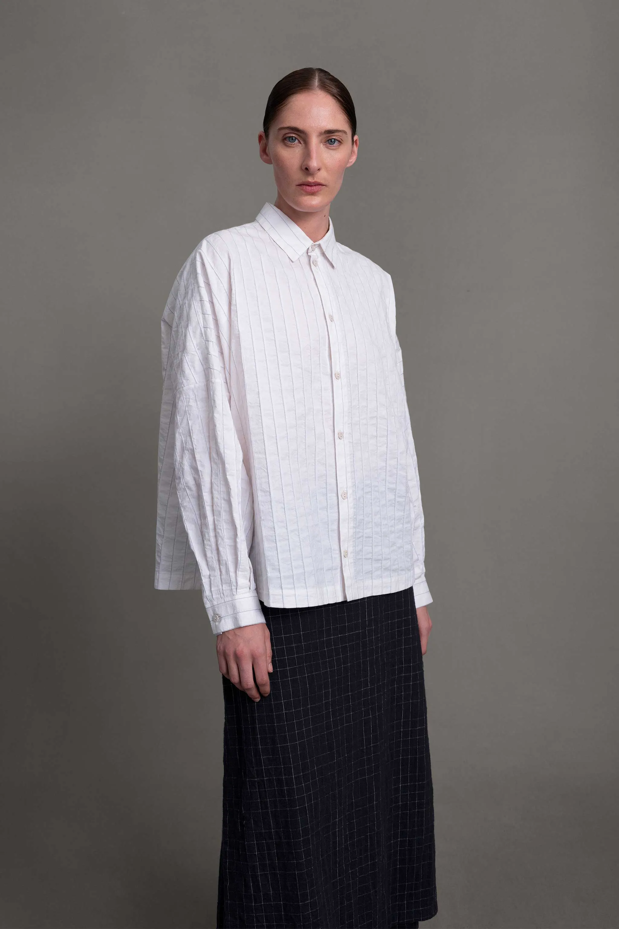 Gym Appropriate Bold Graphics THE FARRIER SHIRT / RAISED STRIPE CHALK