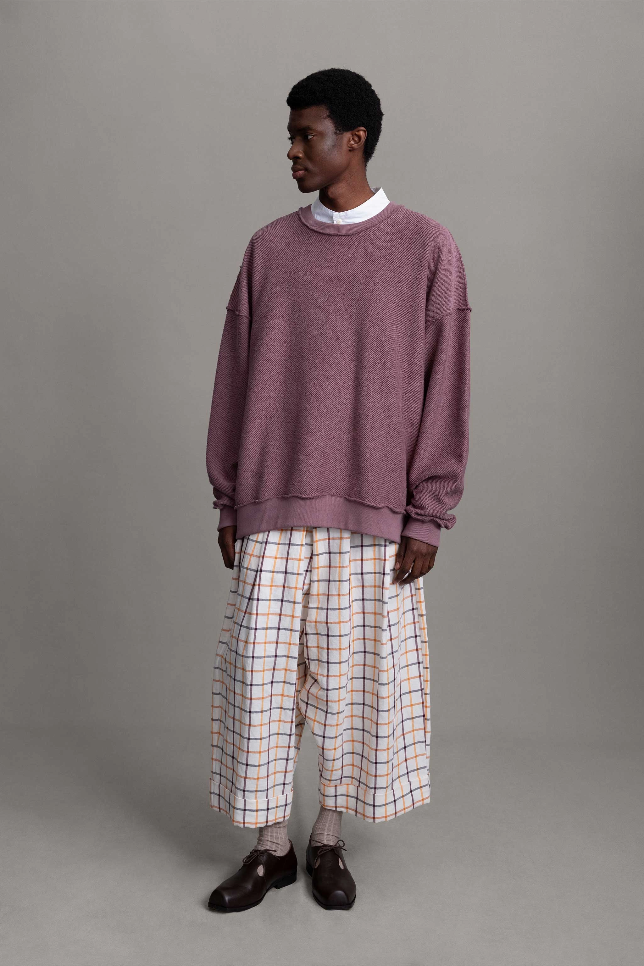 THE BAKER TROUSER / COTTON LINEN TATTERSALL Flexible Leg Layered Comfort