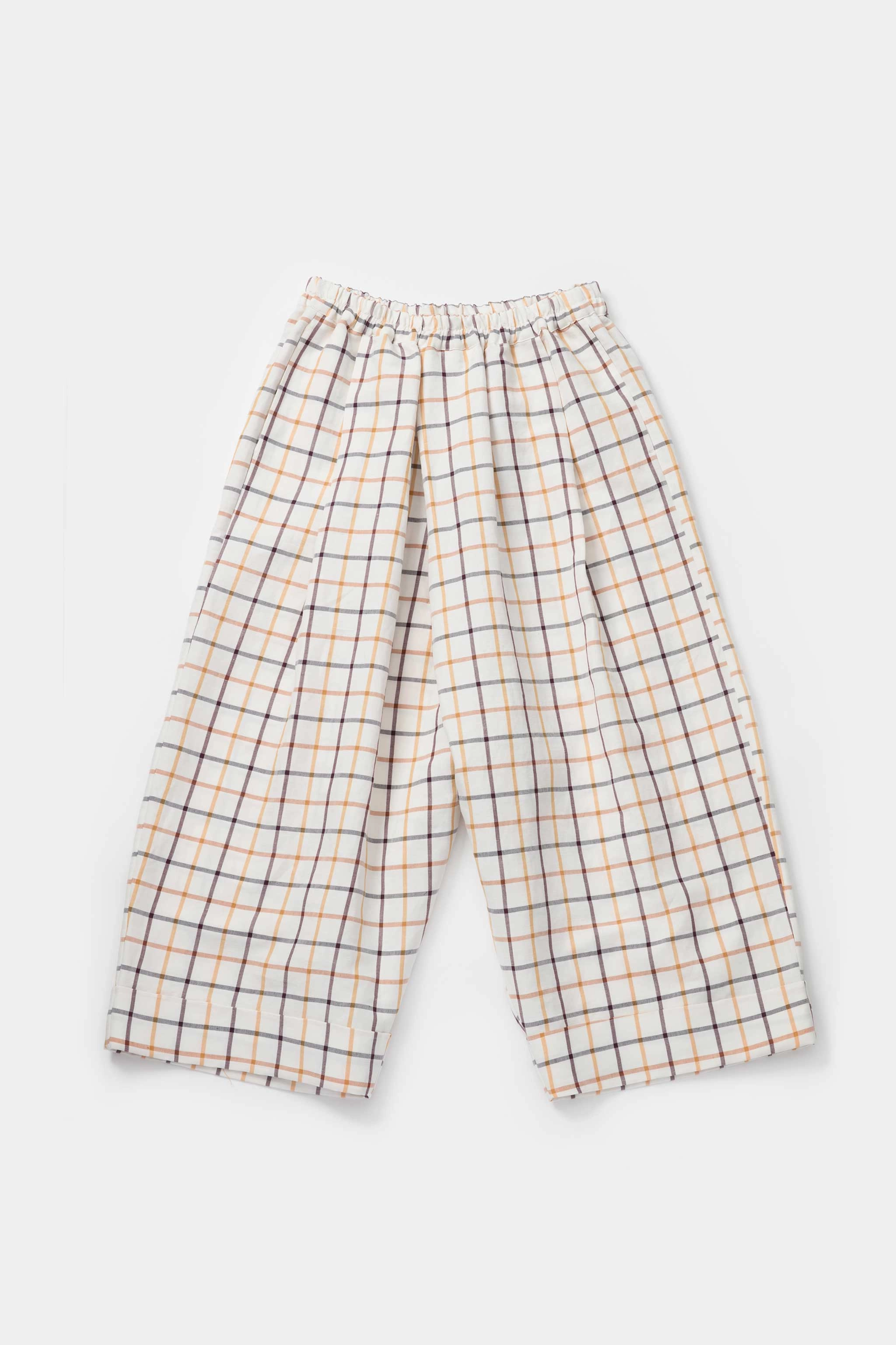 THE BAKER TROUSER / COTTON LINEN TATTERSALL ReflectiveAccentDetails