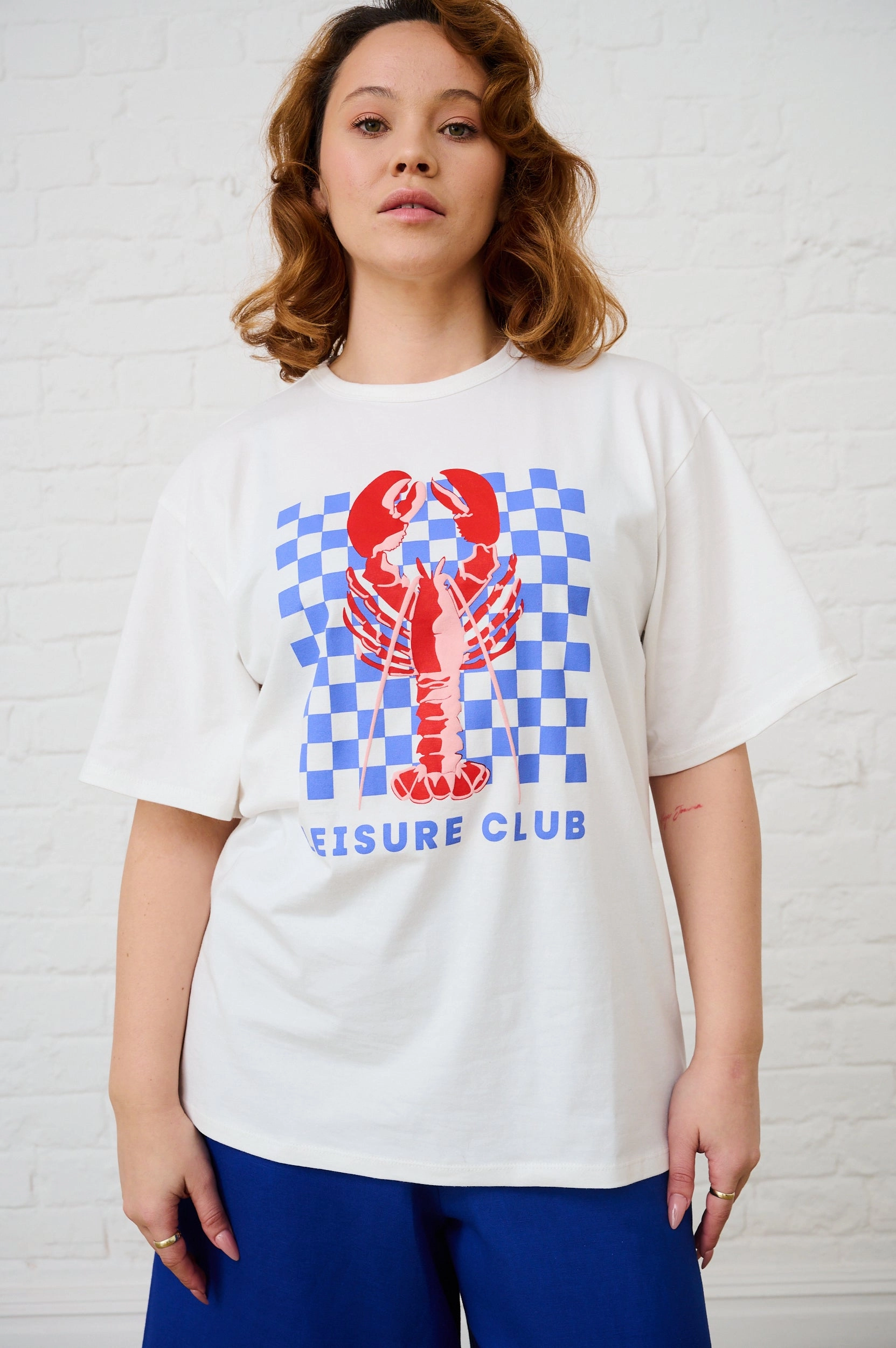 The Boxy Tee with Lobster Print MoistureWicking Fabric