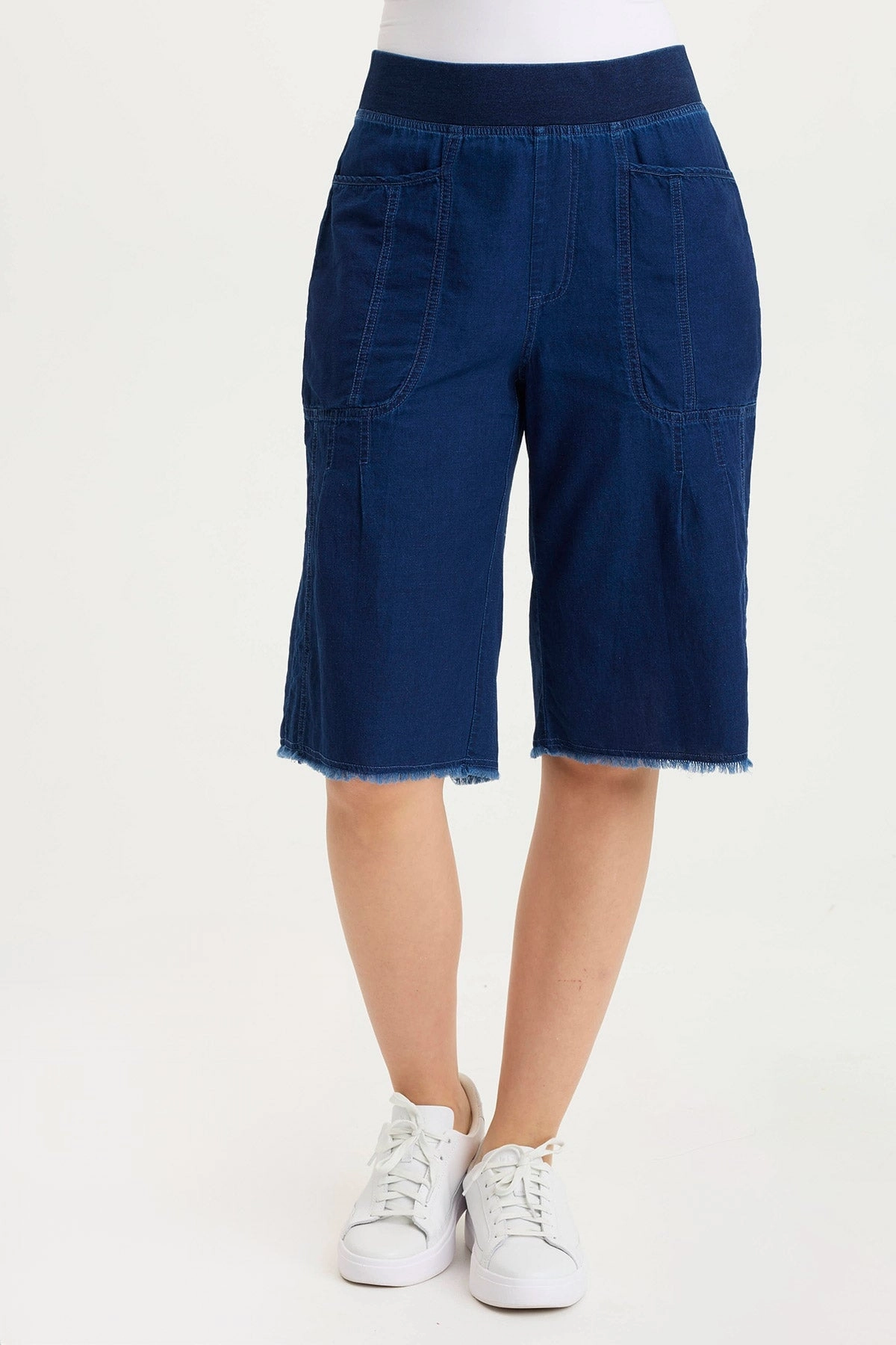 Themia Indigo Twill Pull-On Bermuda Short Daywear