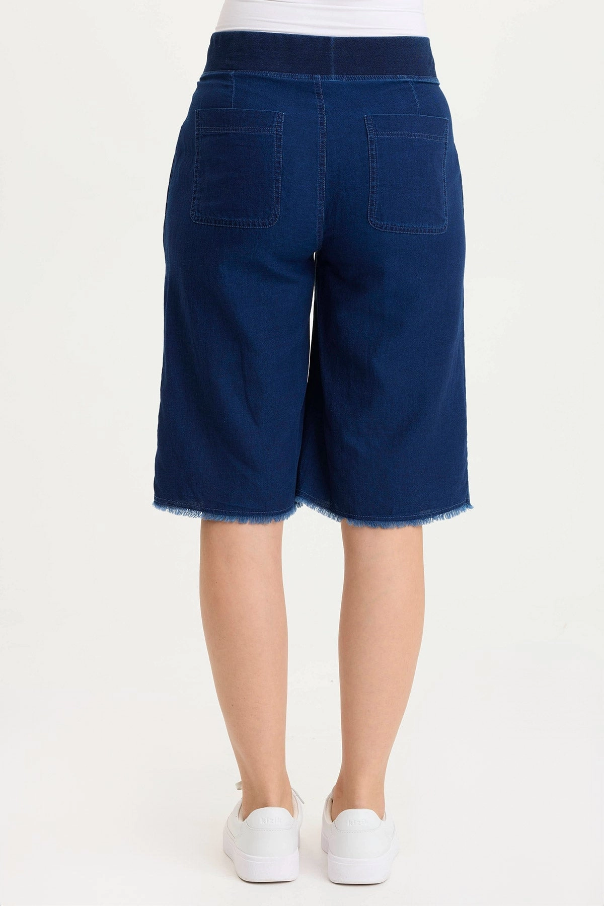 Themia Indigo Twill Pull-On Bermuda Short muted colors