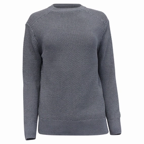 Theory Long-Sleeve Crewneck Sweater in Grey Cotton Casual Wear