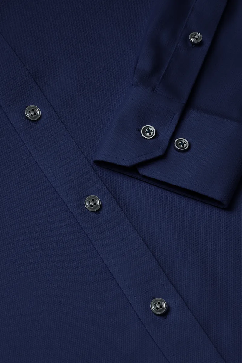 Comfortable fit VISDRY? Dobby Dress Shirt | Navy NYE063