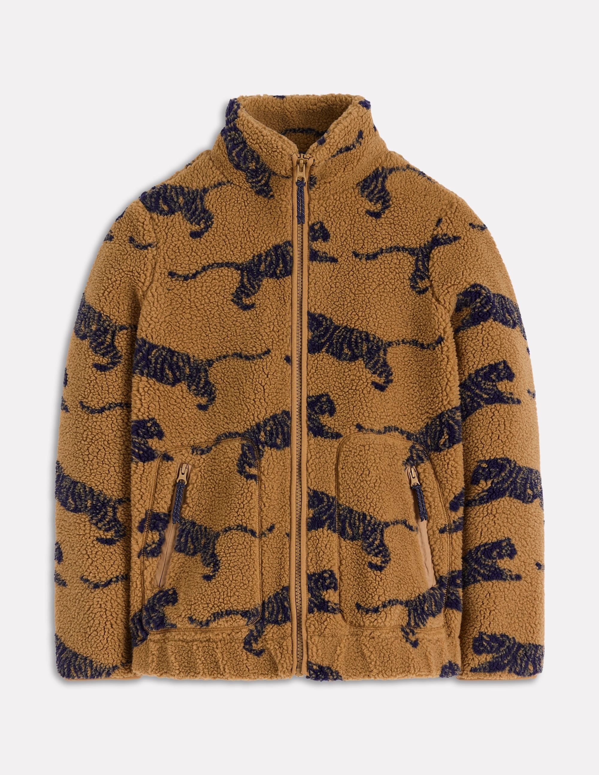 Westminster Borg Jacket-Hazelnut Brown, Leaping Tiger Hooded Comfort Fit Wrinkle Resistant