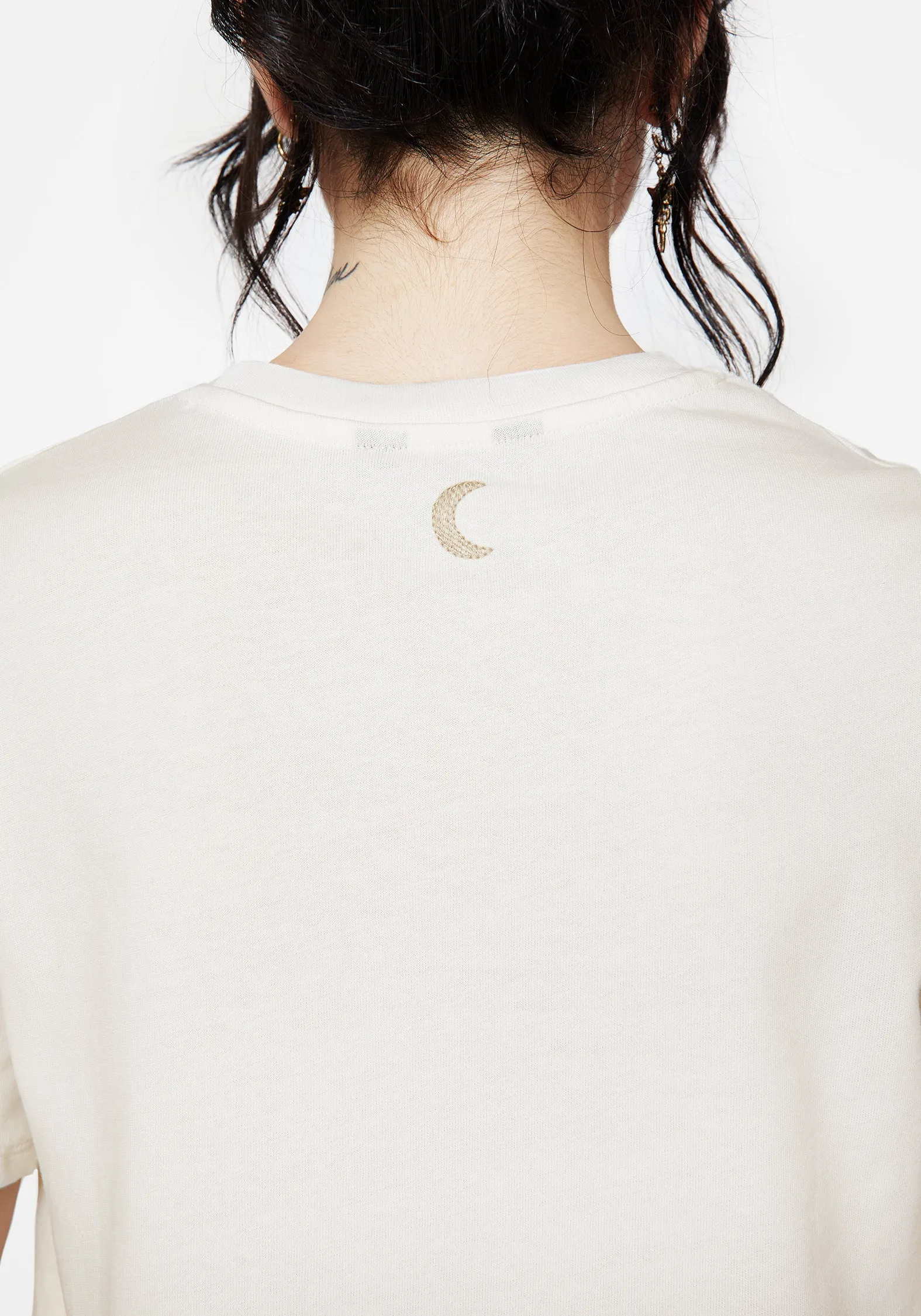 Griffinfly Cotton Embroidered Jersey Cropped T-Shirt SublimatedPrint BondedSeams