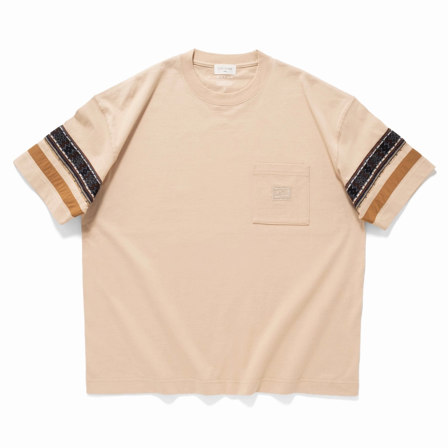 (ZT1683) Patch Sleeve Panel Pocket Tee MultipurposeCuffs