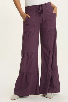 Anti Snag Fabric Fitted Style Tiered Wide Leg Pant