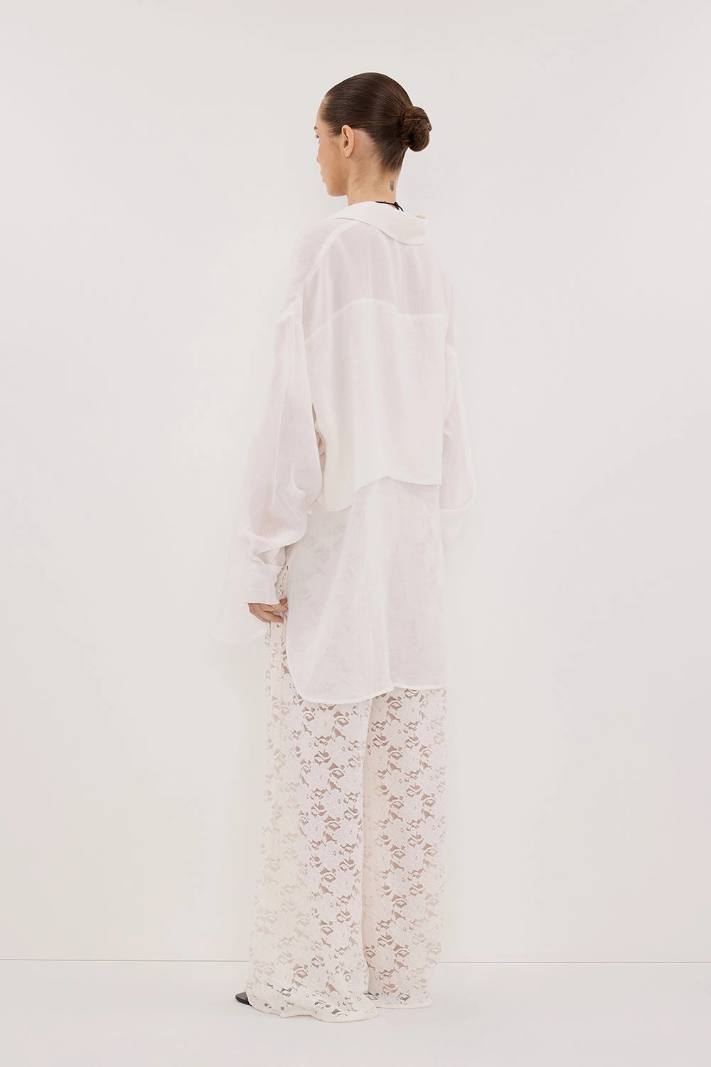 Comfort waistband LOULA WHITE LACE PANT