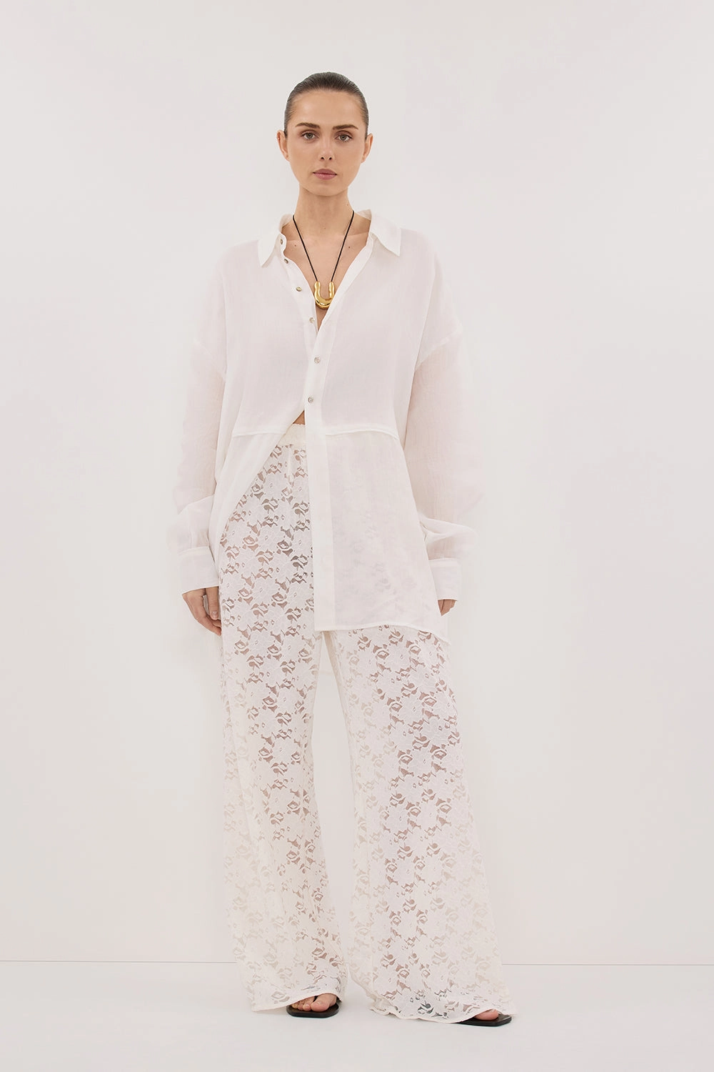 LOULA WHITE LACE PANT Office Friendly Sporty Style