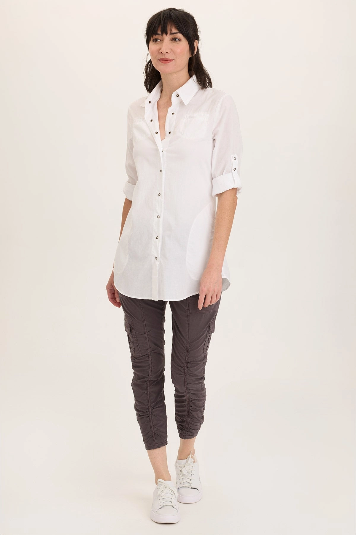 Sleek Form Comfort Fit Stretch Tilton Stretch Poplin Ruched Skinny Pant