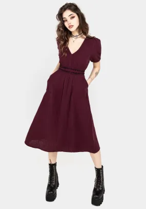 Poultice Embroidered Cotton Midi Dress Everyday Style