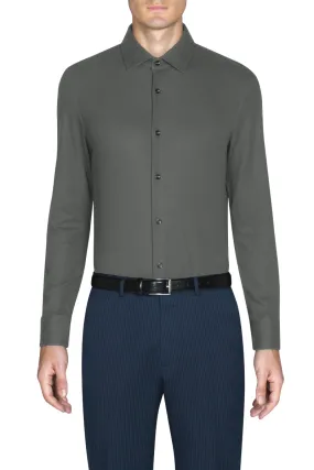 Creative Professional Comfortable Wear Knit Smart Shirt | Dark Grey GYE149