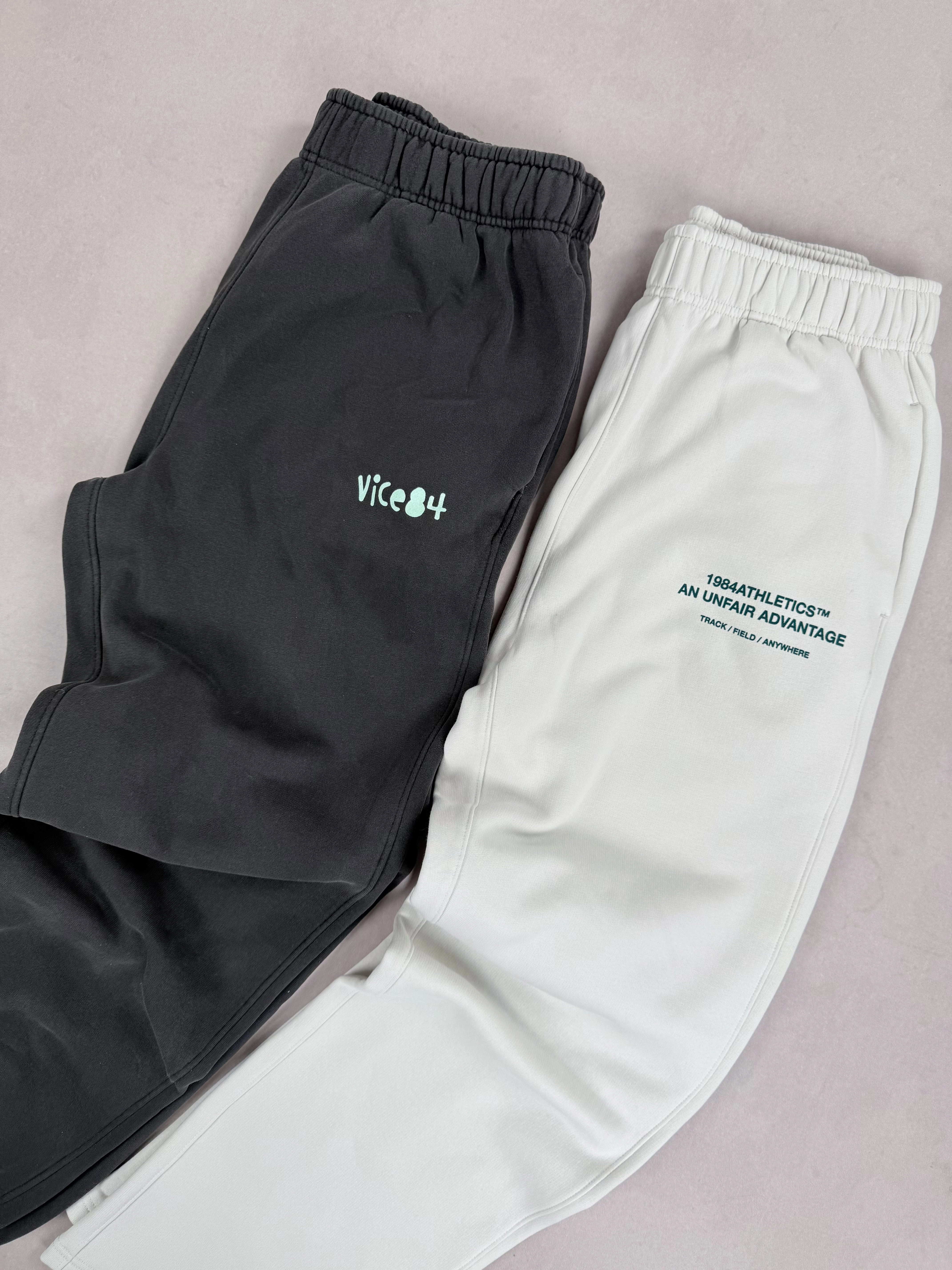 Vice 84 'Original Sporting Goods' Joggers - Faded Black Minimal Cut No Tag