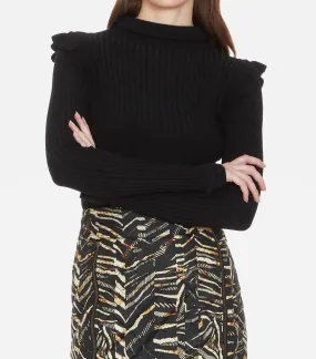 Tinley Turtleneck Top In Black winter warmth Ventilated Underarm Design