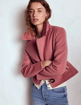 Topstitch Jacket-DUSTY PINK Easy Wear NonRestrictiveCut