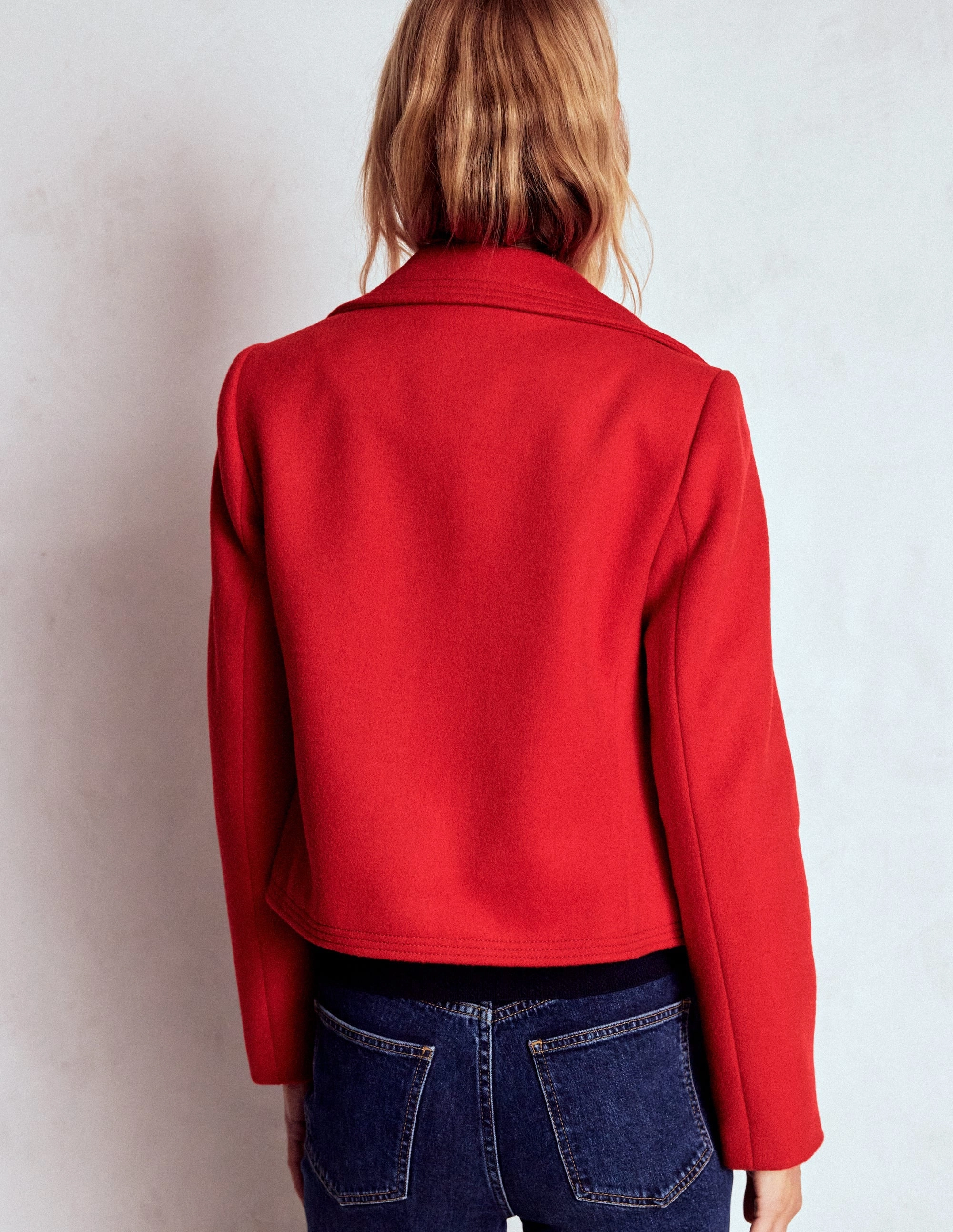 Compression Packability Durable Chill Piece Topstitch Jacket-Poppy Red