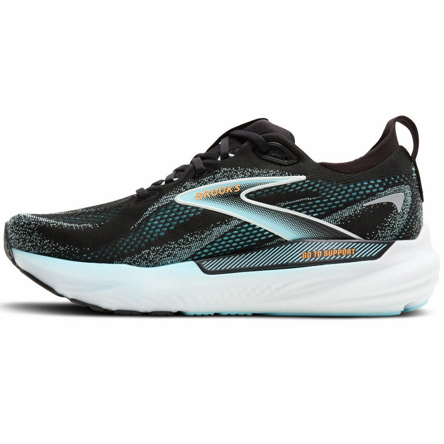 Men's Glycerin GTS 22 Running Shoes Black / Atomizer / Blazing Orange Slip Resistant Tread Pattern flexible insole shoes