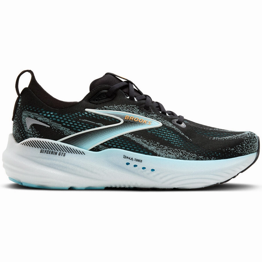 Quick   Drying Material Anti Friction Liner Men's Glycerin GTS 22 Running Shoes Black / Atomizer / Blazing Orange