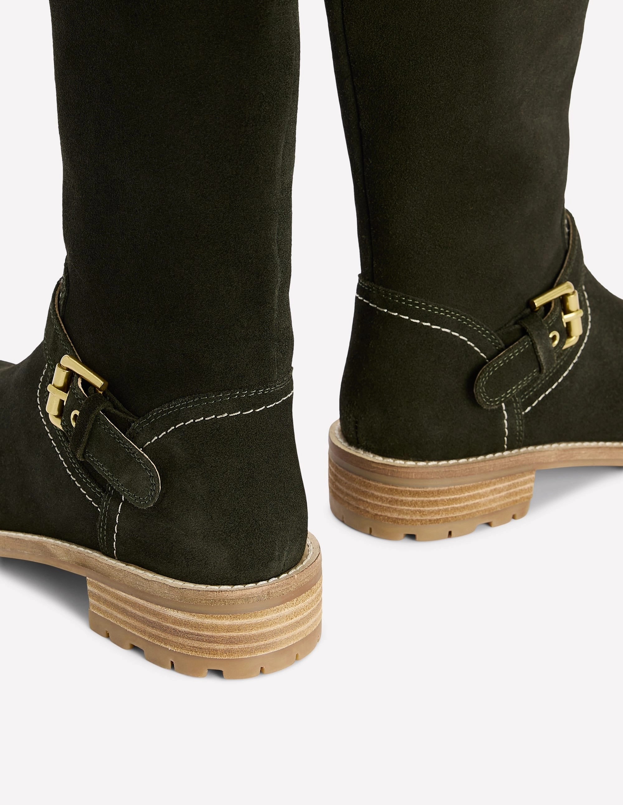 Buckle Knee High Boots-Woodland Green Eco Friendly