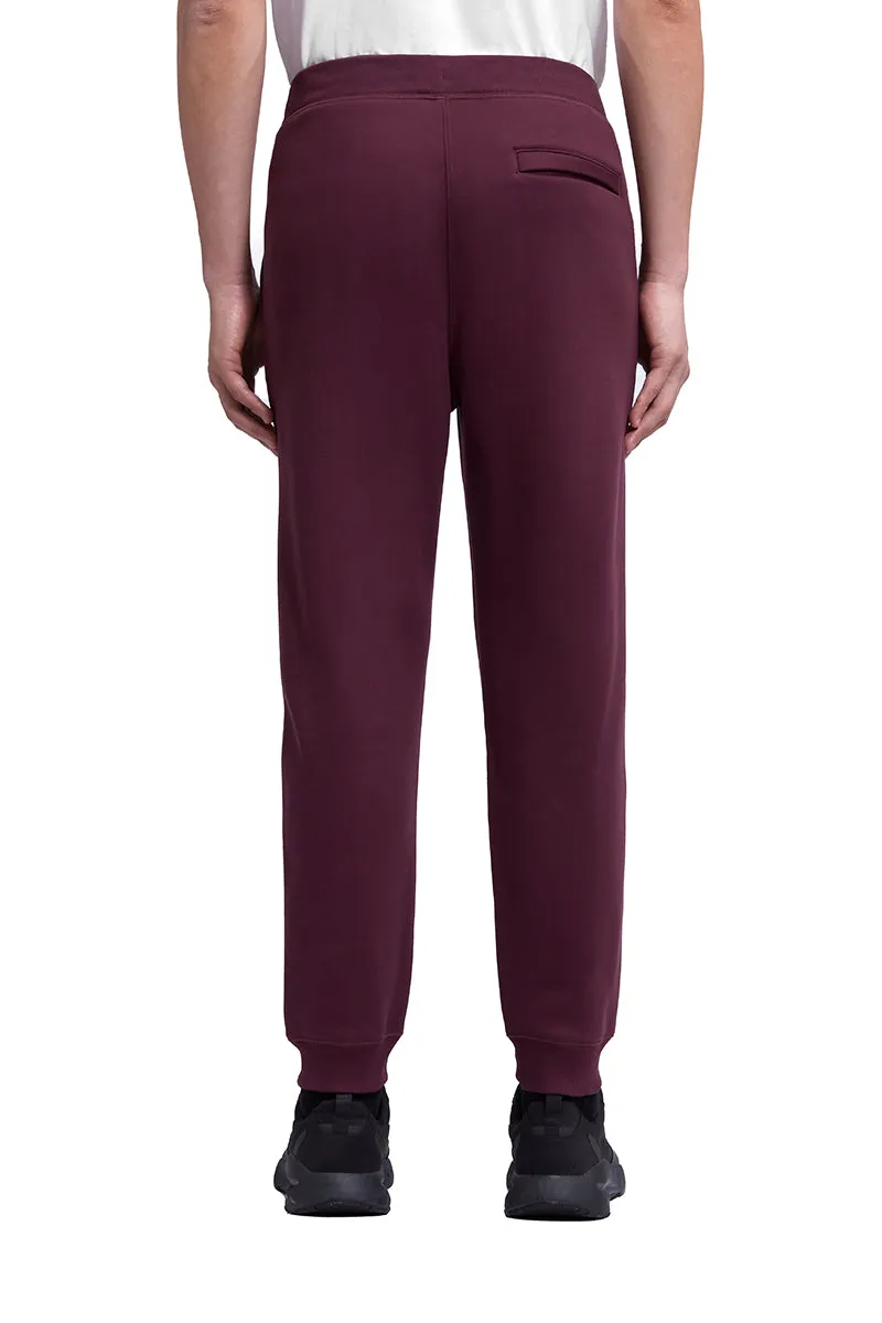 Multi Pocket Design Slim Fleece Sweatpants | Burgundy RDE179