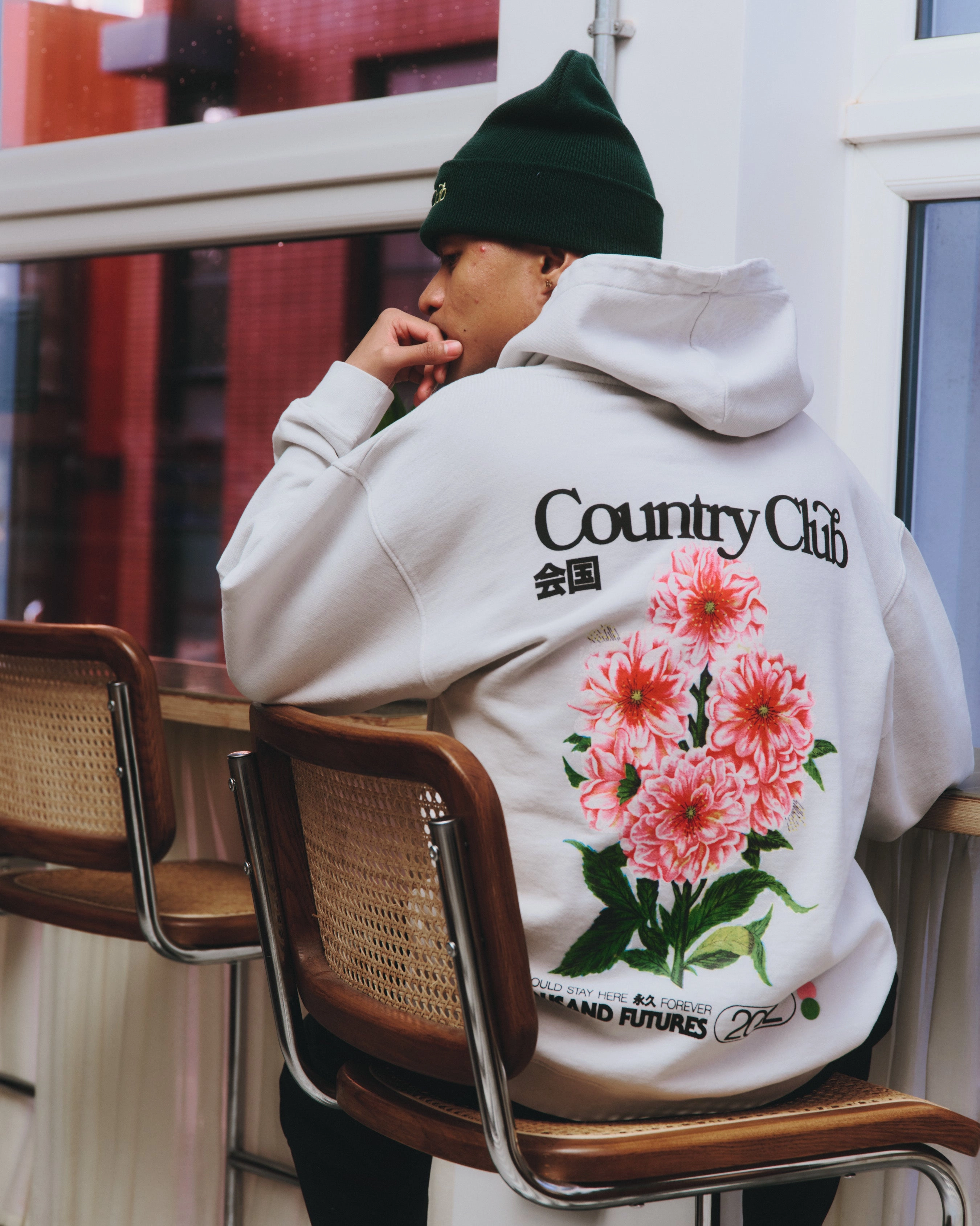 Subtle pattern Street Vibe A Thousand Futures x GK 'Country Club' Vintage Washed Hoodie - Ash Grey