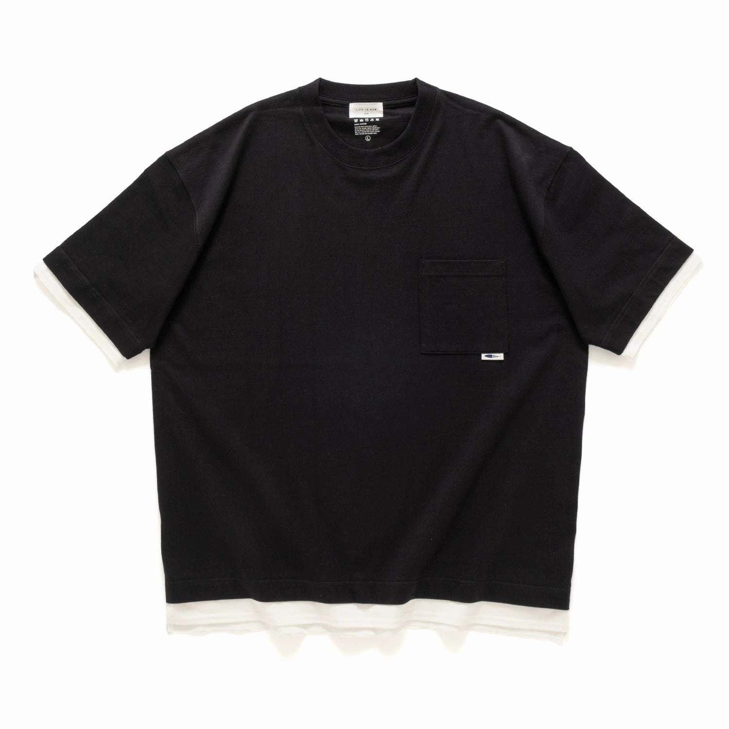 Foam Print Detail Affordable accessibility (ZT1416) Double Fake Layer Pocket Tee
