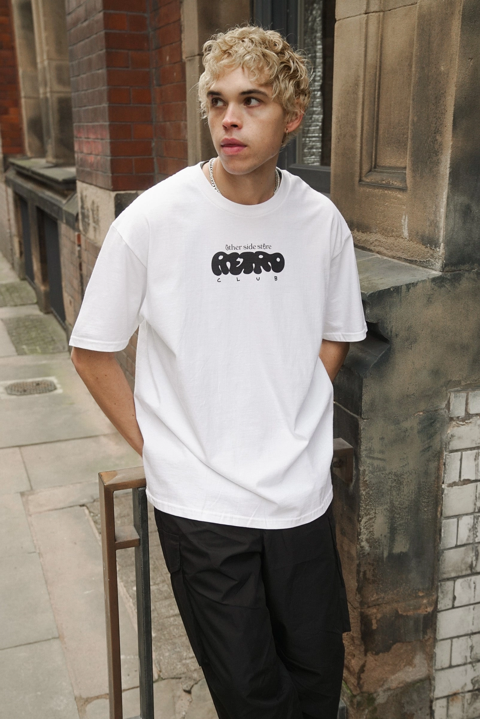Other Side Store 'Retro Club' Tee - White Smooth Look