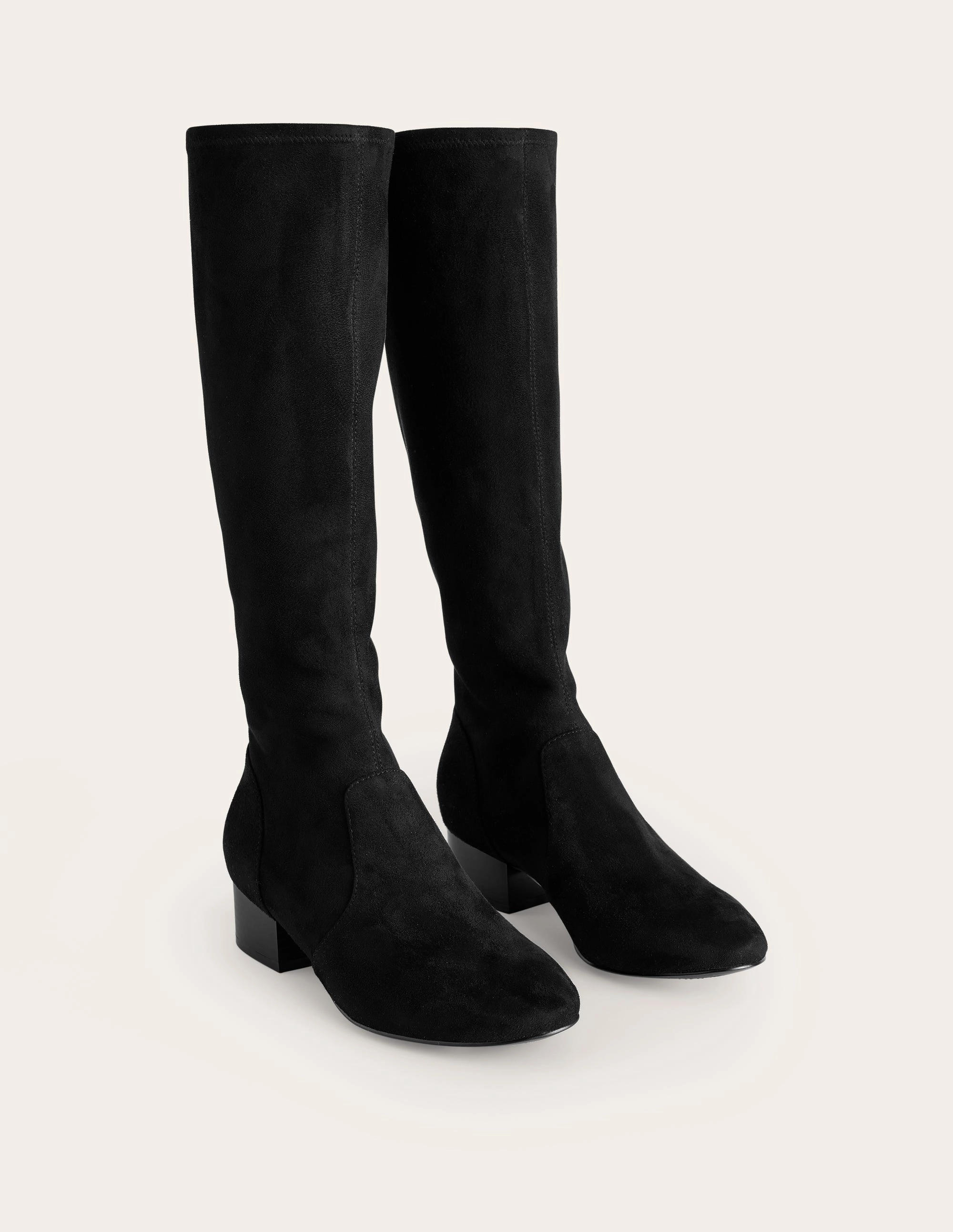 Breathable Support Flat Stretch Knee Boots-Black