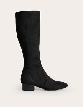 Flat Stretch Knee Boots-Black Rugged Built Mountain Hike
