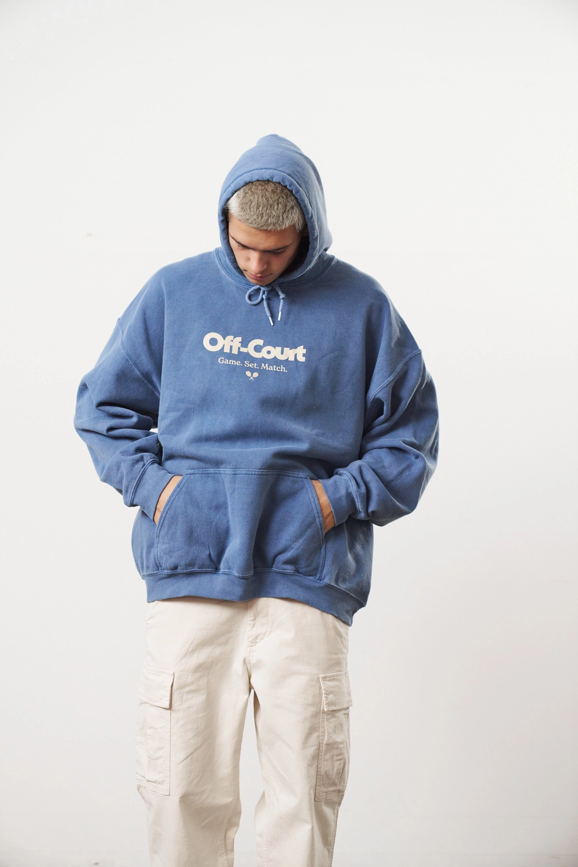 Caribou like Machine washable Vice 84 'Off-Court GSM' Vintage Washed Hoodie - Blue