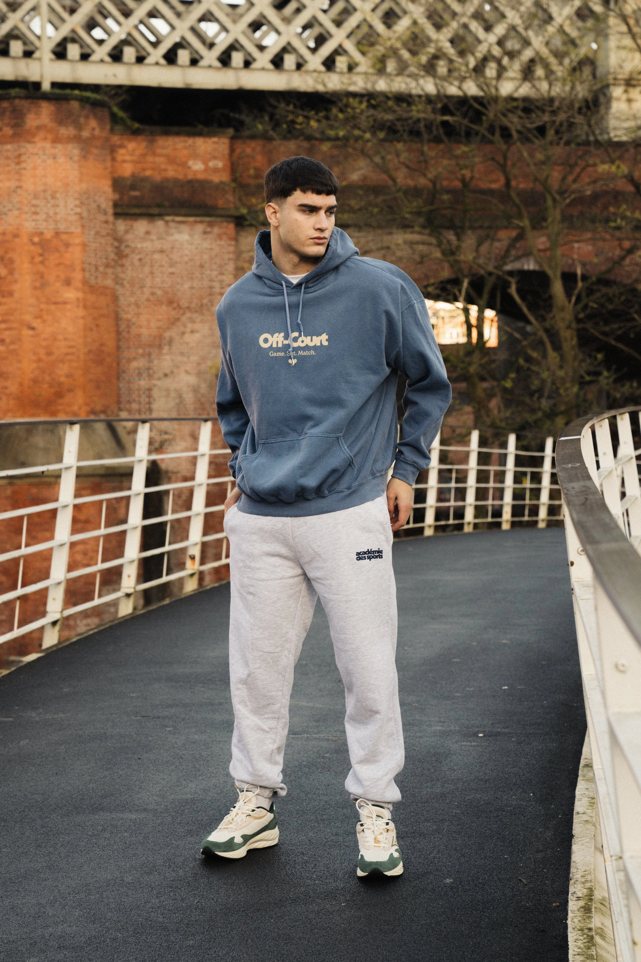 Rayon blend Vice 84 'Off-Court GSM' Vintage Washed Hoodie - Blue