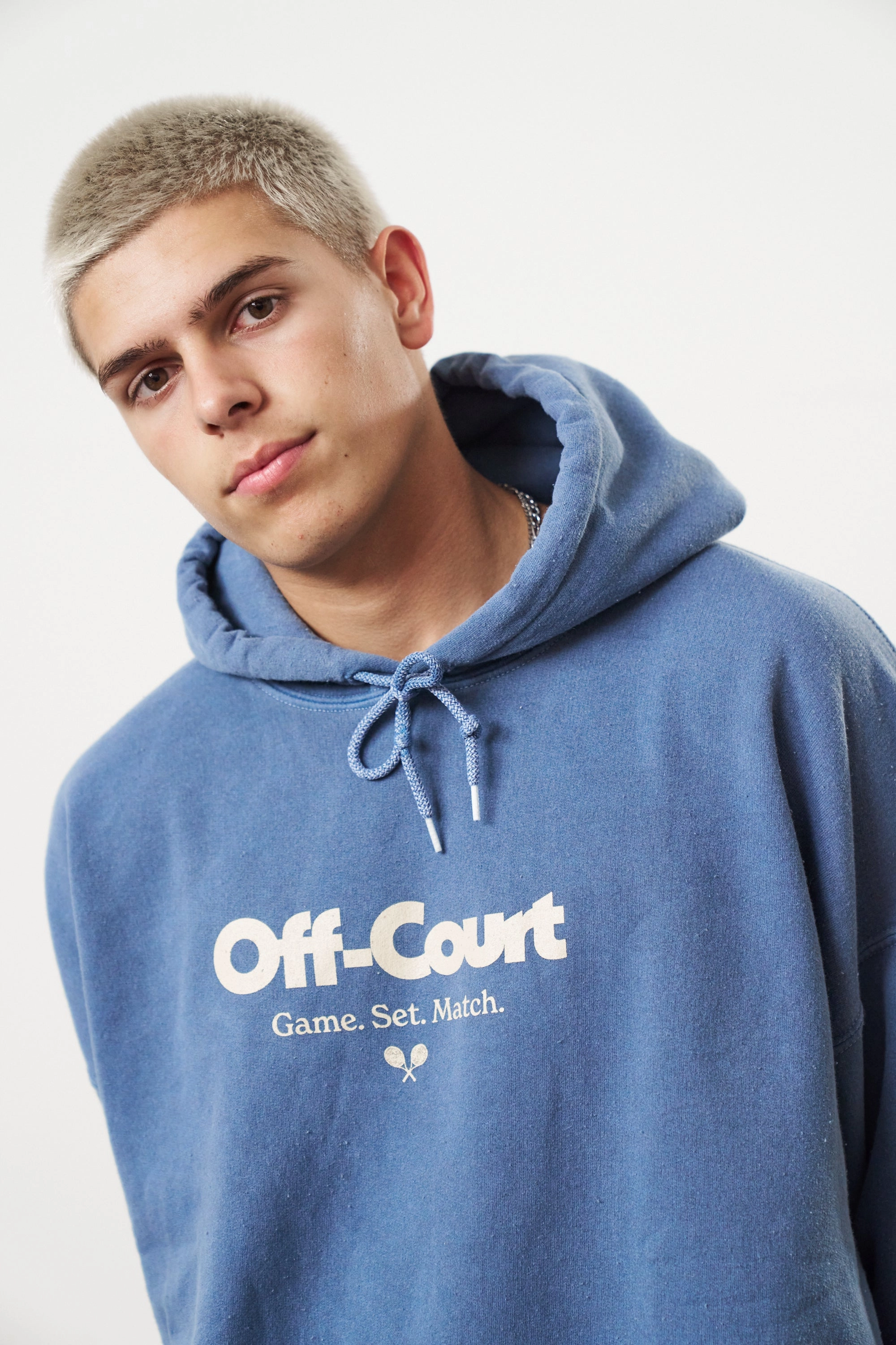 Instant Sellout Youthful Vibe Vice 84 'Off-Court GSM' Vintage Washed Hoodie - Blue