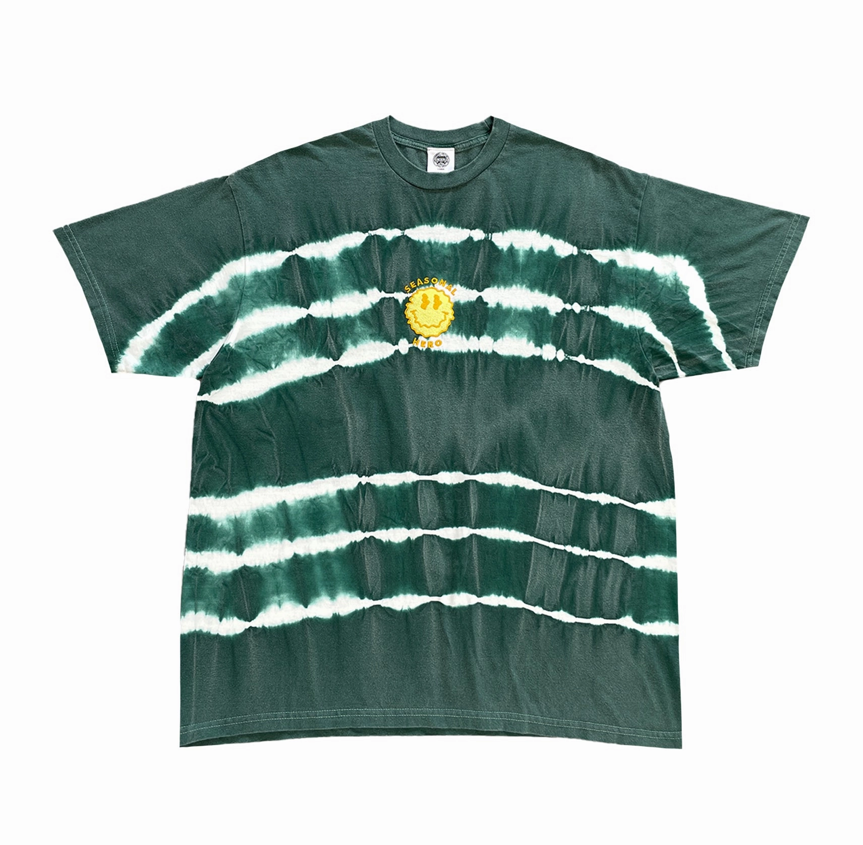Sports Apparel Seasonal Hero 'Trippy Smiler' Tie Dye Washed Tee - Green & White