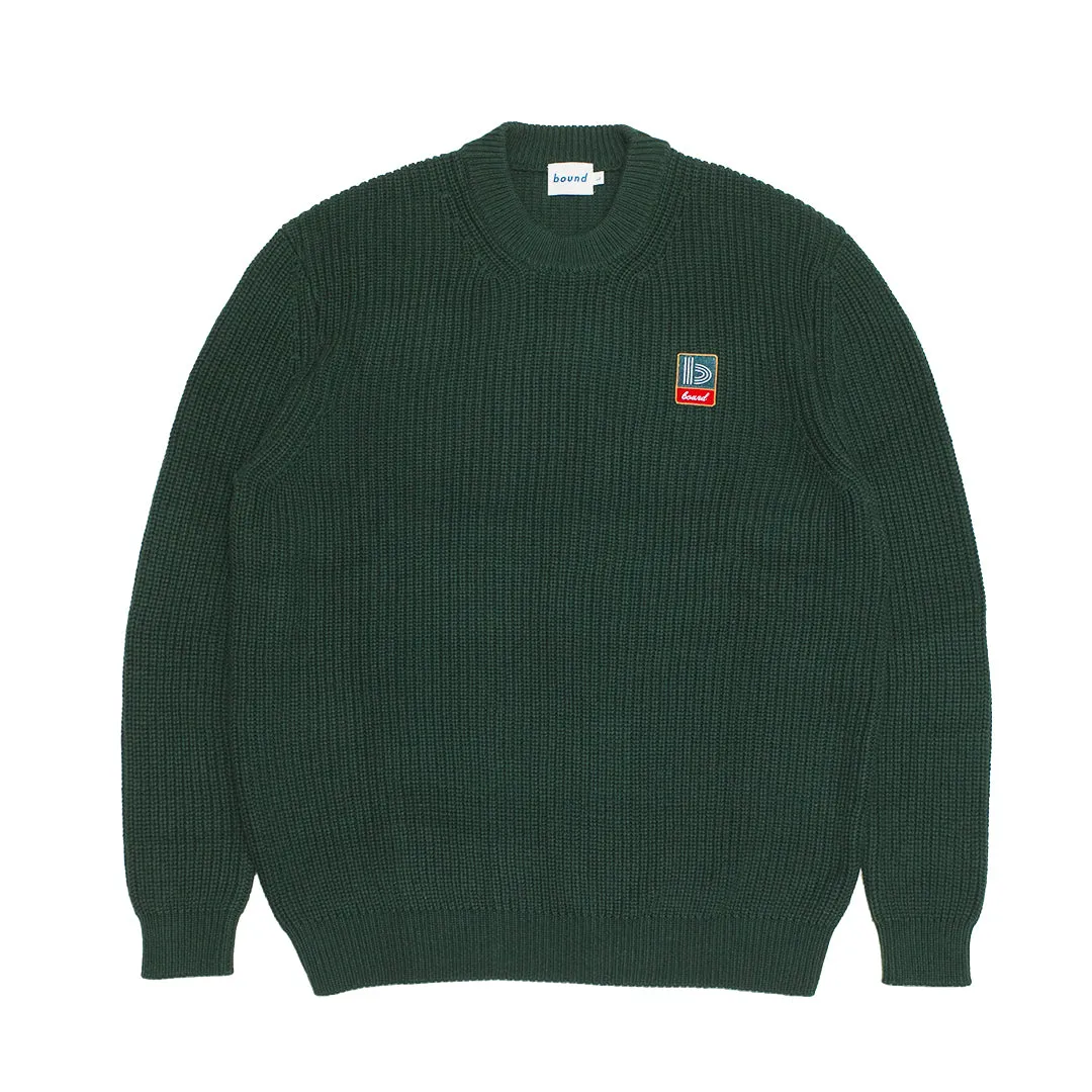 Stylish Design bound Retro Fisherman Rib Knit Sweater - Green