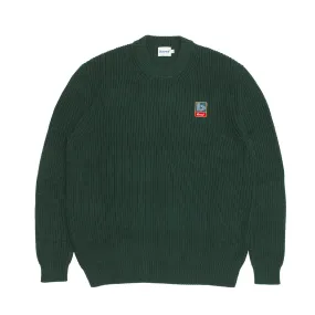 Stylish Design bound Retro Fisherman Rib Knit Sweater - Green
