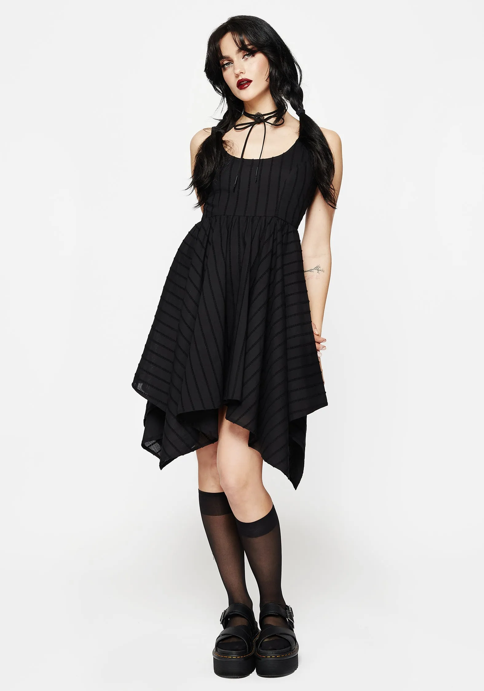 Blythe Handkerchief Hem Mini Dress Versatile dress for layering